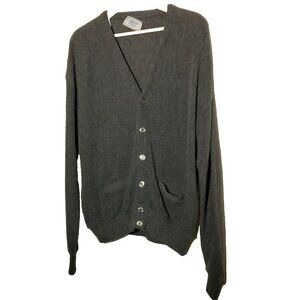 Vintage Grandpa Sweater Charming Forge Men Size XL Gray Cardigan USA V Neck